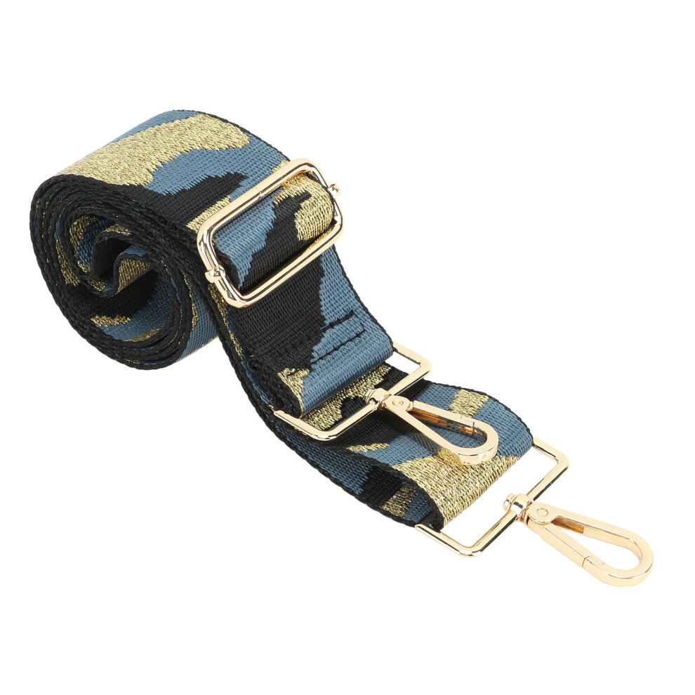 Thicken Nylon Jacquard Camera Strap, Adjustable 60-120Cm Blue/Gold 3521338874714