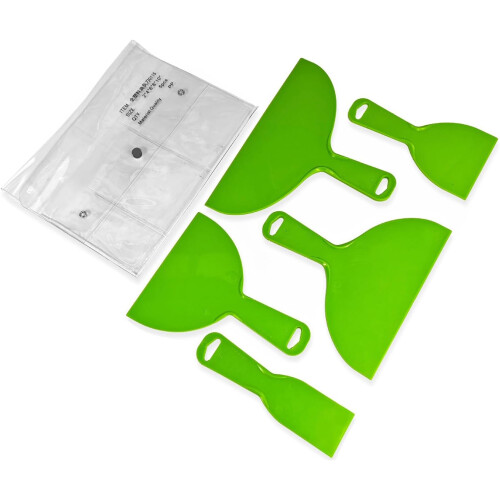 5-Piece Scraper Set Includes 2/4/6/8/25.4 cm Sizes for Wallpaper Decals Spackling Taping Professional Tools 2