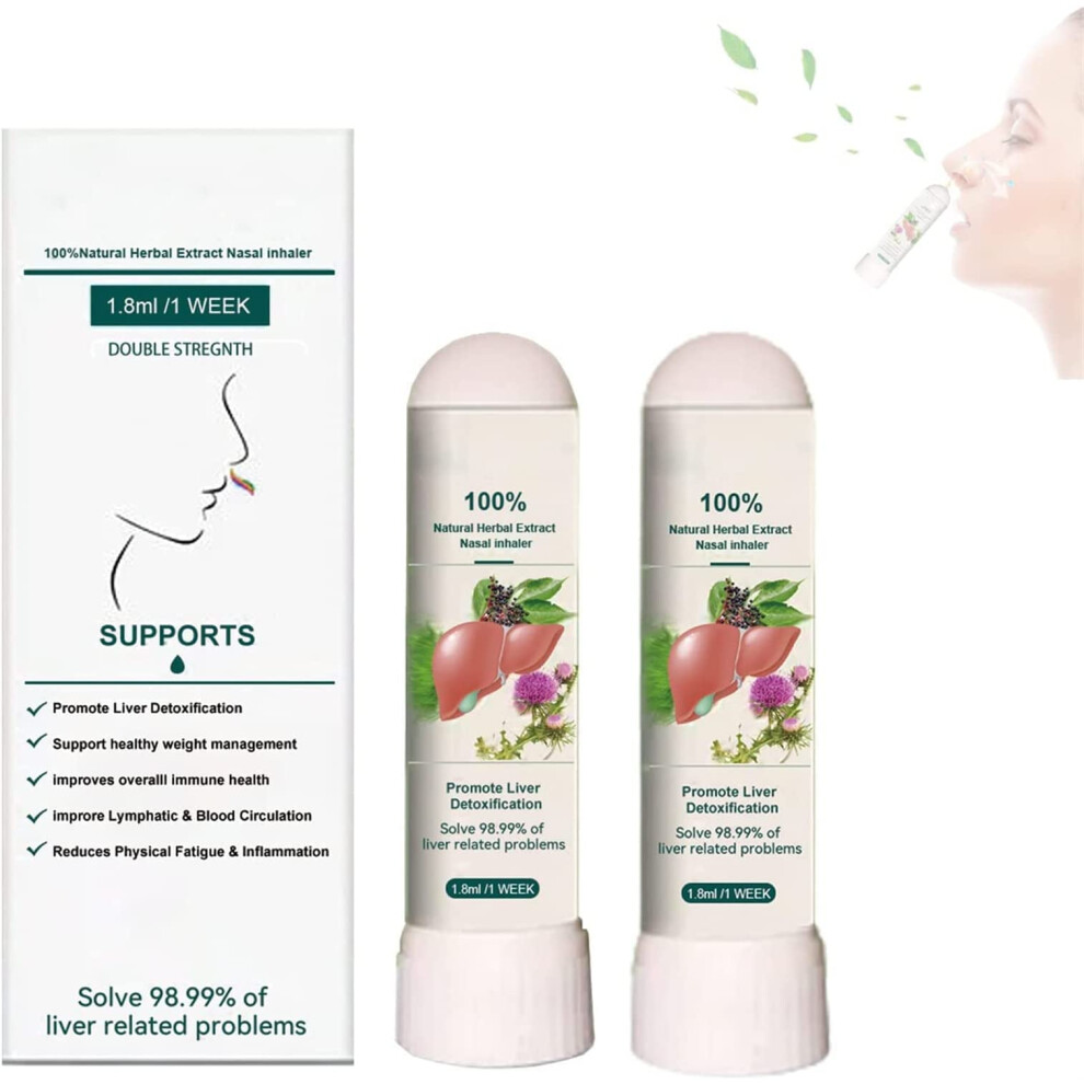 Nasal Inhaler for Liver Support & Detox, Natural Herbal Extract Nasal Spray, Pack of 2