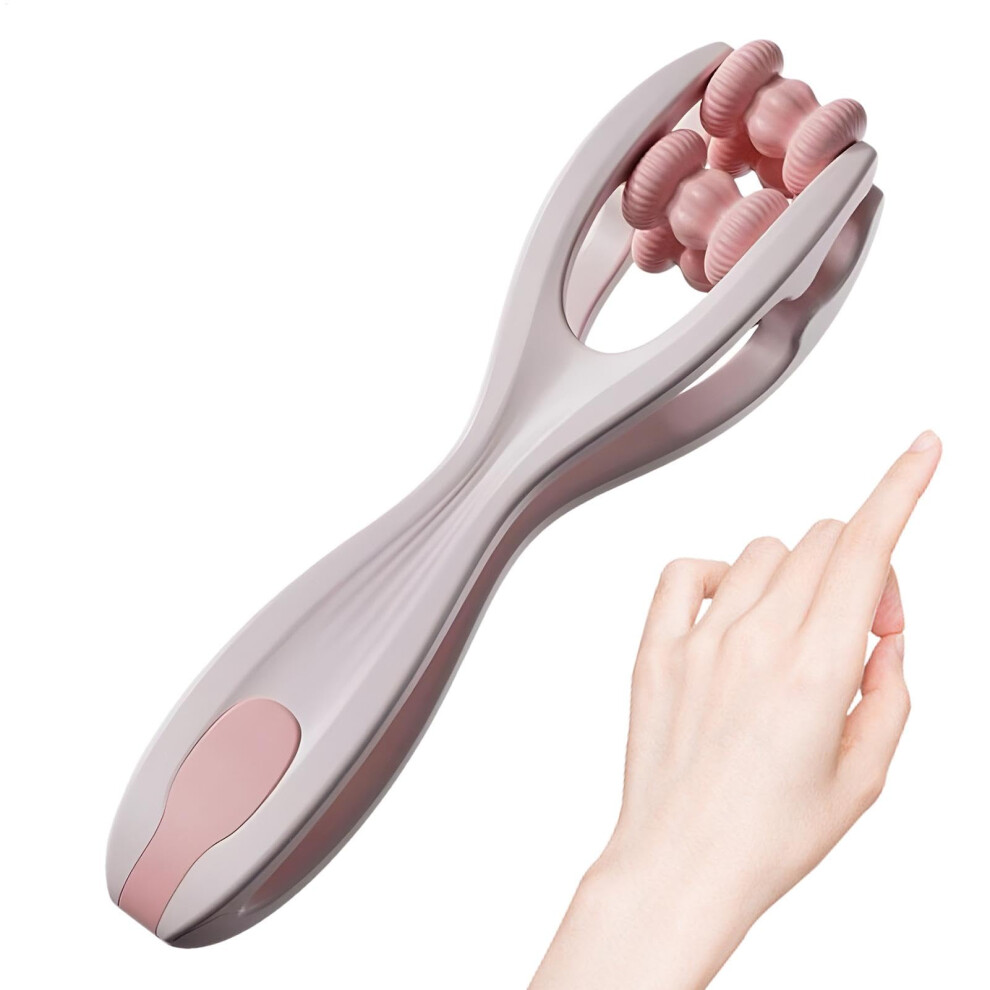 Pink Finger Roller Massager For Deep Tissue Relief, Hand Massage Roller, Double Finger Massager, Color, Ergonomic Design