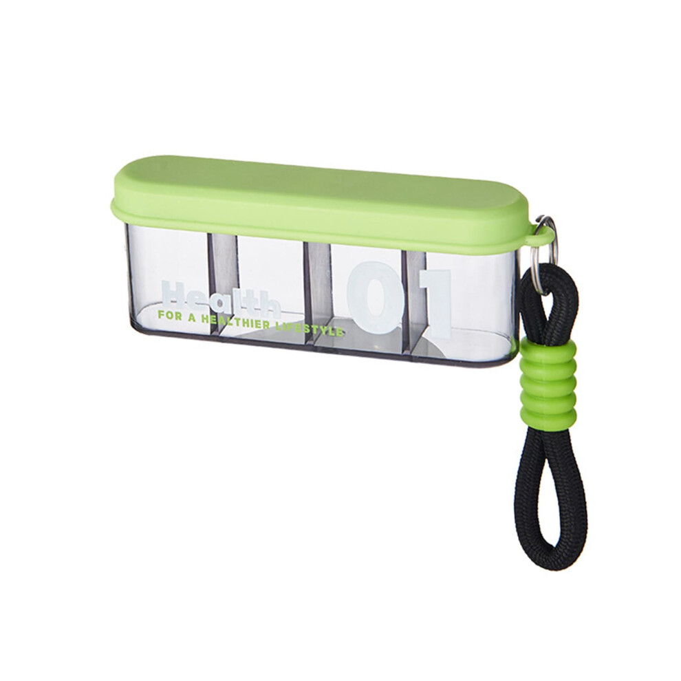 Green Portable Keychain Pill Holder Case Waterproof Travel Pill Container For Bags And Purses, Outdoor Durable Design