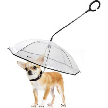 (1Pcs) Dog Umbrella with Leash, Adjustable Pet Umbrella with Steel Leash Rainproof Snowproof Puppy Clear Umbrella