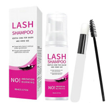 (2Pcs-100ml) Eyelash Shampoo for Eyelash Extension,Eyelash Shade, Paraben&Sulphate Free, Eyelash Care Eyelash Extension Cleaning with 2 Brushes
