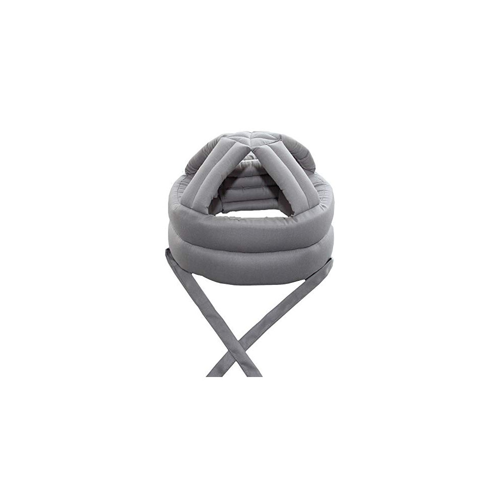 Grey Elderly Protective Helmet Adjustable Soft Cap For Seniors Fall Prevention With Chin Strap And Breathable Shock Protection