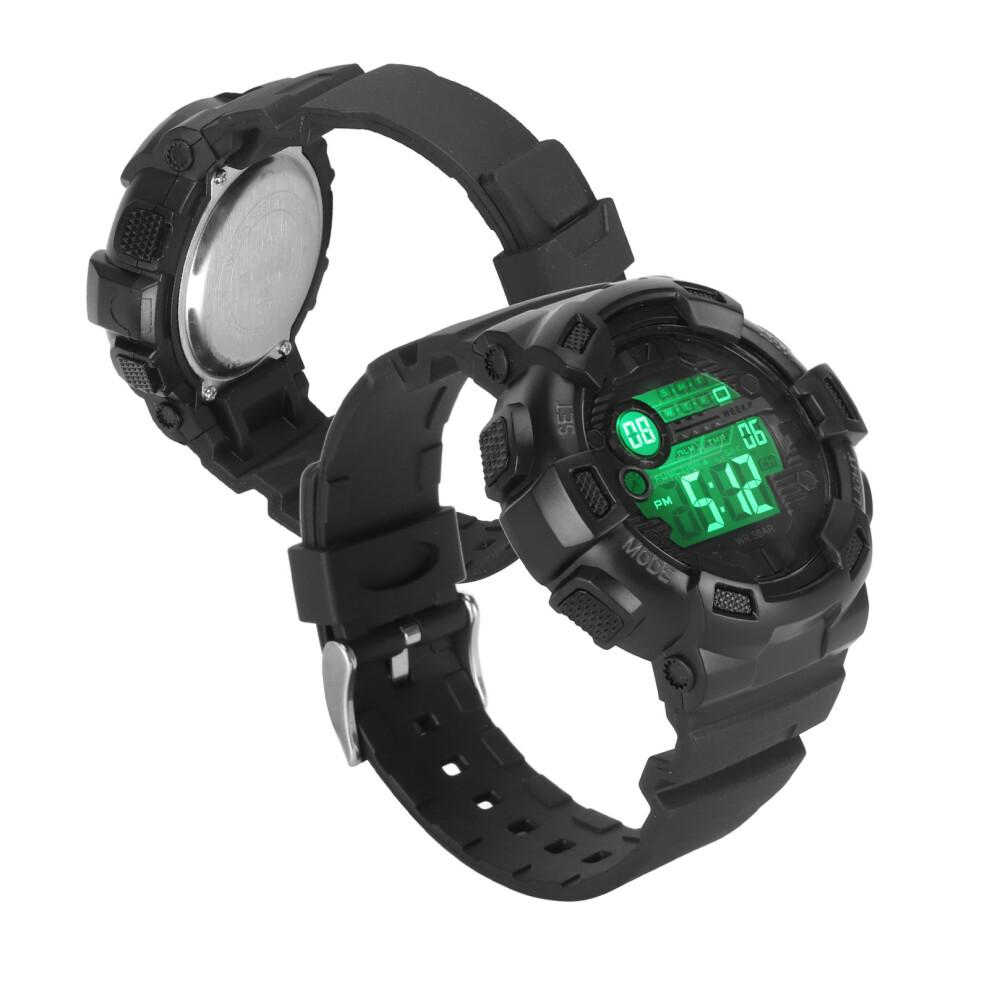 Men's Dual Time Sports Watch 50m Waterproof PU Strap 1243-image-OPC-PJHMPQH-NEW