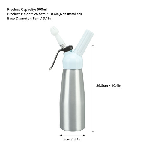 500ml Stainless Steel Whipped Cream Dispenser – Professional Cream Maker 1