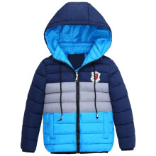 (Blue (771_200004189), 5T (771_200004189)) Baby Children Boys Padded Winter School Thick Fleece Warm Outerwear Coat Jacket