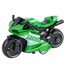 Fashion Toy Motorcycle Alloy Simulation Pull-Back Motorcycle for Kids Age 3 and Up Green Birthday Gift