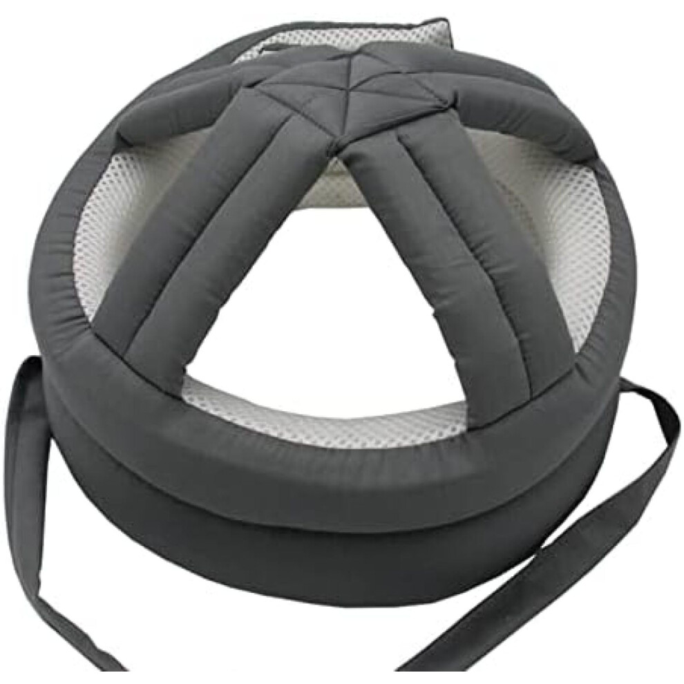Older Protective Hat for Falls, Adjustable Senior Head Protection Hat with Strap, Grey Color, Pleasant63 Model