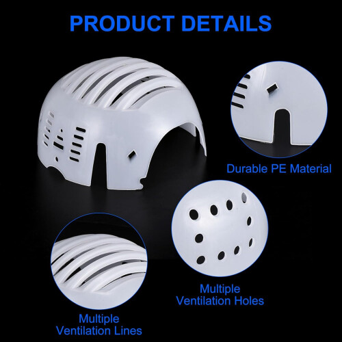 Bump Cap Insert for Baseball Helmet, Lightweight PE-Lined Head Protection Inserts, Universal Fit, White, 2-Pack 1