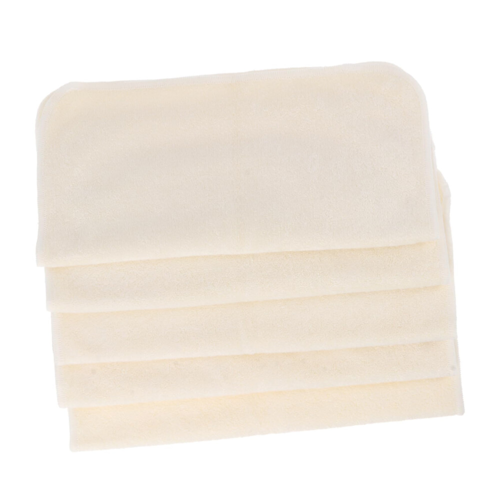 Baby Wipes Saliva Towel Pack Of 5 Cotton Washcloths For Newborns Soft Baby Handkerchiefs White