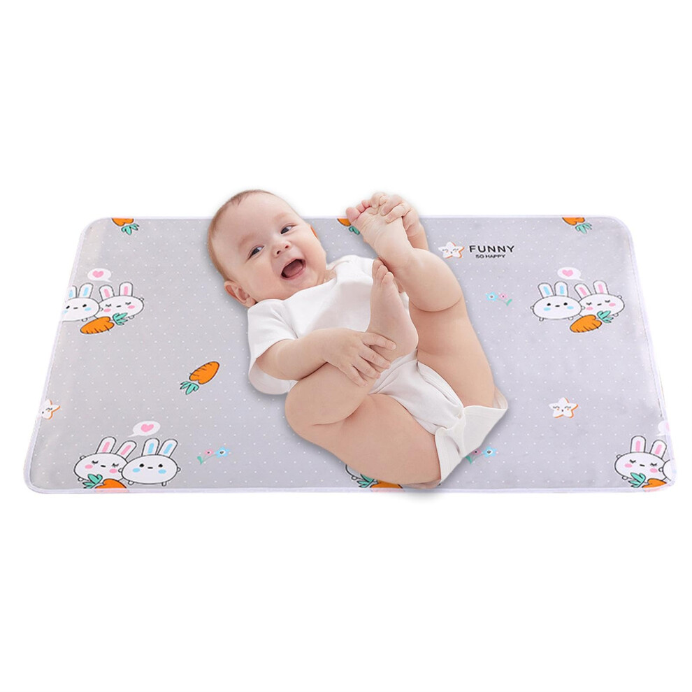 Toilet Training Pad - Absorbent Washable Bed Wetting Mat For Kids, Leakproof Changing Mat, - Rabbit Design Gray/White