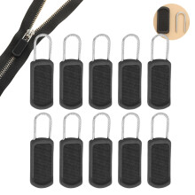 Replacement Zipper Slider Set Made of Metal and Rubber, Universal Repair Set for Detachable Coat Zippers