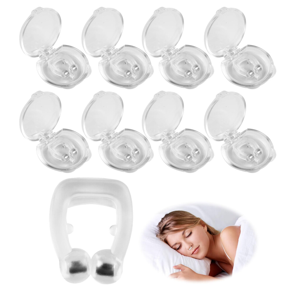Snoring Splint Pack of 8, Silicone Magnetic Nose Clips for Men and Women, Universal Size 20 x 15 x 6 mm, Comfortable Sleep Aid