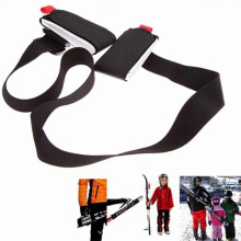 (Black) Adjustable Skiing Pole Shoulder, Nylon Skiing Bags Hand Carrier Lash Handle Straps Porter Hook Loop Protecting For Ski Snowboard