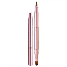 (pink) Retractable Lip Brush - Portable Dual End Lipstick & Eye Makeup Brush Set - Concealer & Eyeshadow Brushes - Lip Contour Tool