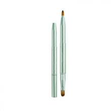 (green) Retractable Lip Brush - Portable Dual End Lipstick & Eye Makeup Brush Set - Concealer & Eyeshadow Brushes - Lip Contour Tool