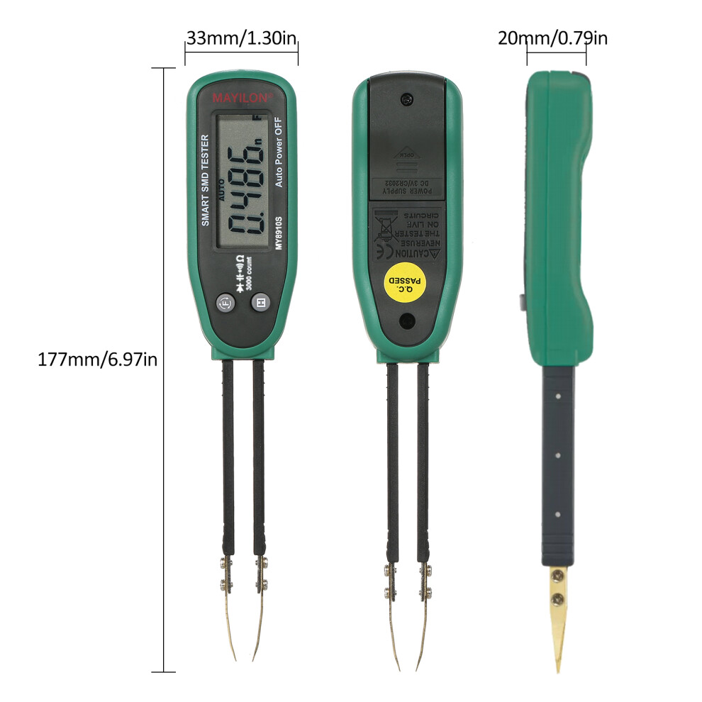 Mayilon My8910 Smart Smd Tester, 30Mî© Resistance & 30Mf Capacitance, Lcd Digital, Portable 8361338896492