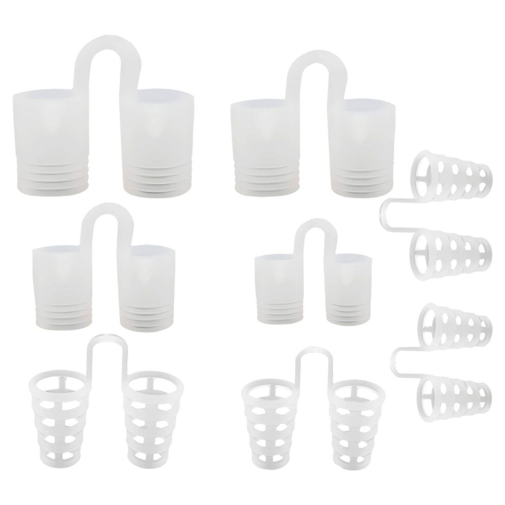 Snore Stoppers Kit: Reusable Silicone Nose Clips for Adults - 8 Pack Anti Snoring Sleep Aid Solutions