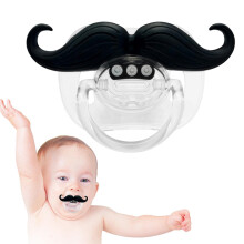 Moustache Dummy for Babies 0-6 Months, Cute Gentleman's Design, BPA-Free Silicone Pacifier for Soothing Newborns