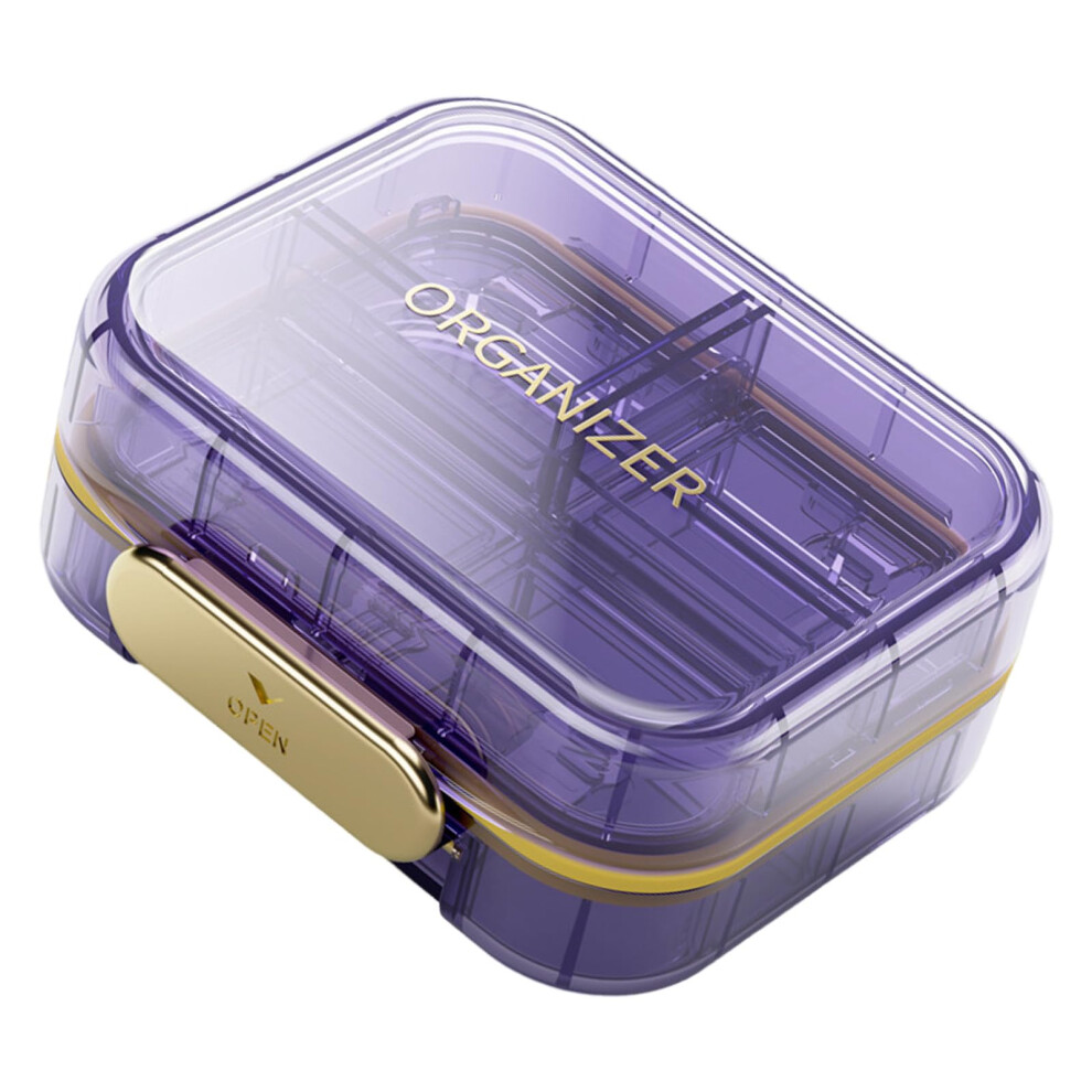 Travel Pill Organizer 7 Compartments Clear Portable Empty Vitamin Container for Daily Medication Management
