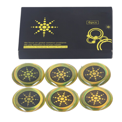6 Stück Strahlenschutz-Aufkleber, Negative Ionen, ABS, Gold 1