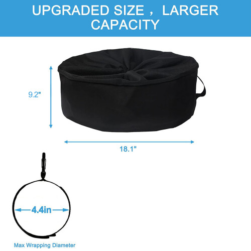 Multifunctional RV Hose Storage Bag 4-Layer Black Oxford 600D 1