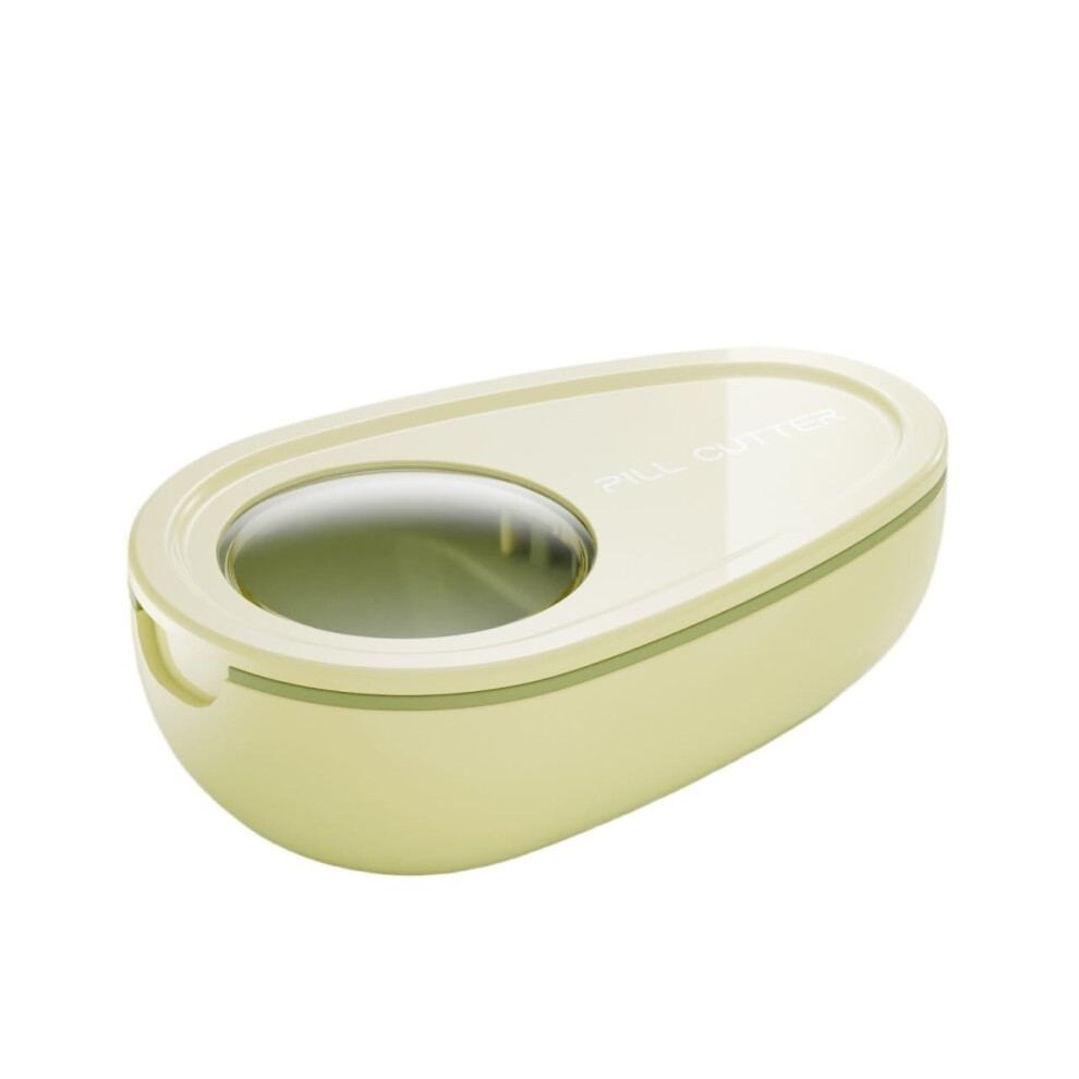 Light/Yellow Pill Cutter And Organizer Â Medication Splitter With 1/2, 1/4 Divider, Portable, Dust 80X50x26.5 Mm