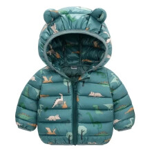 (2-3 Years, Green) Baby Children School Thick Puffer Warm Dinosaur Outerwear Coat Jacket Boys Girls