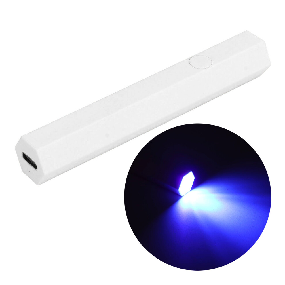 White Portable Handheld Nail Lamp 365+405Nm Uv Led Mini