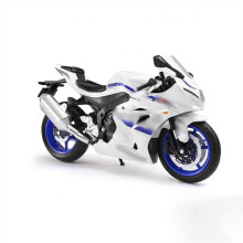 1/12 Diecast GSX-R1000 Motorcycle Model Toy with Suspension, White, Collectible Gift for Motorcycle Enthusiasts
