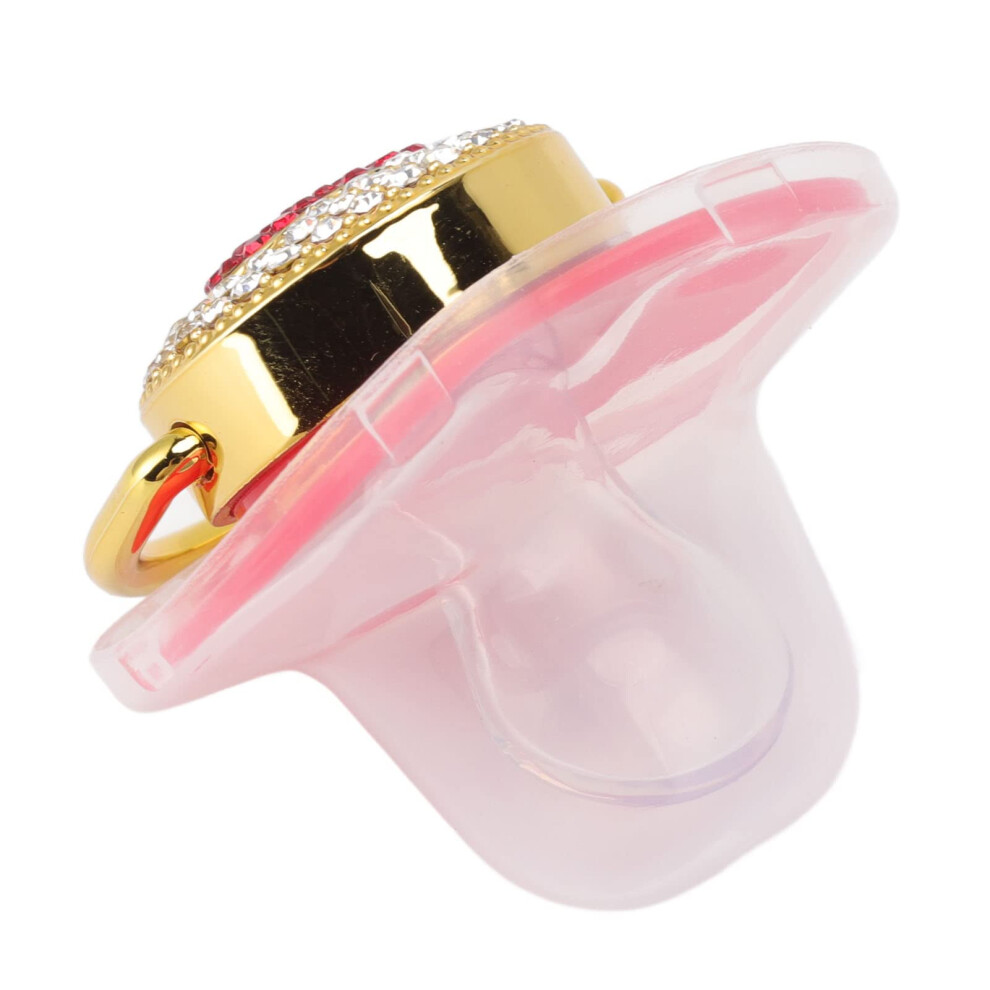 Baby Pacifier With Heart-Shaped Rhinestones, Soft Nipple For Infants, And Color, Baby Soother Light/Gold/Red