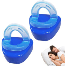Snoring Splints Pack of 2, Adjustable Anti-Snoring Mouth Guard Device for Men and Women, Comfortable and Durable Mouthpiece