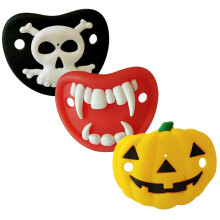 Schnuller Für Neugeborene Halloween-Motiv Silikon 3 Stück Mit Kürbis Totenkopf Vampir Für Sanftes Zahnfleisch Monate