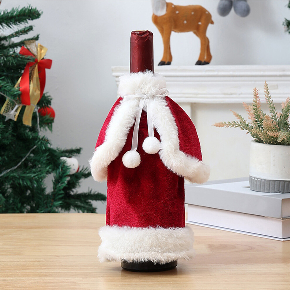 (C) Christmas Decorations Gold Velvet Wine Bottle Cover Dress Wine Cover Home Table Decoration-image-OPC-PJHMXPC-NEW