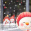 (Multicolor) Snowman Snowflake Window Sticker Electrostatic Double-sided Printing Visible Window Sticker 3