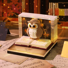 (Brown) Calendar 2026 Time Piece Calendar With 52 Weekly Calendars For 2026 Book And Cute Owl Paper Carving Art Note Book Suitable For Room And Office Desktop