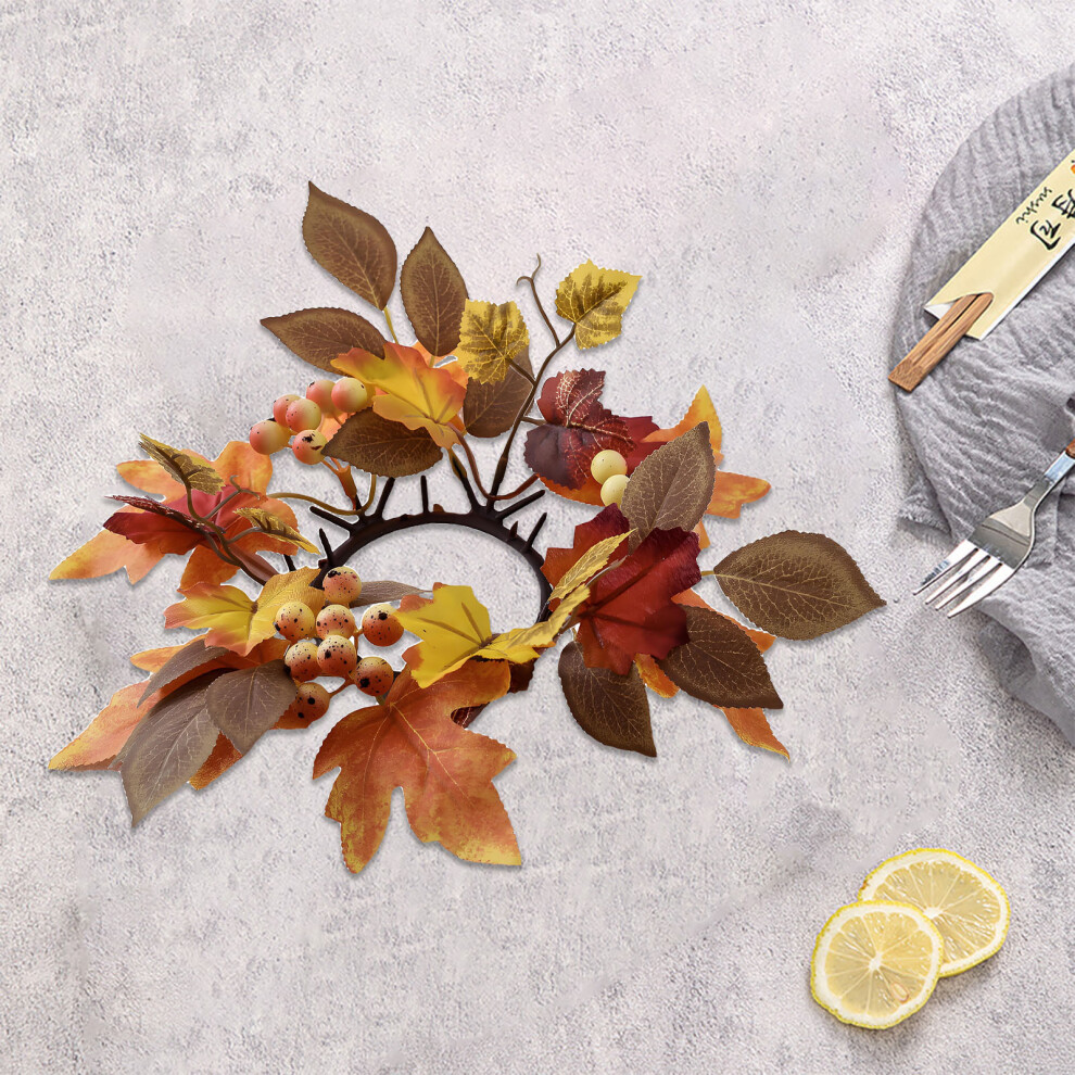 (Yellow) New Halloween Candlestick Decoration Wreath Table Candle Decoration Props Simulation Flower Table Candle Table Flower-image-OPC-PJHN5G2-NEW