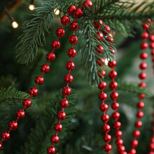 (Red) Plastic Beads Transparent Beads Christmas Tree Ornaments Christmas Decoration Pendant Scene Interior Decoration Layout