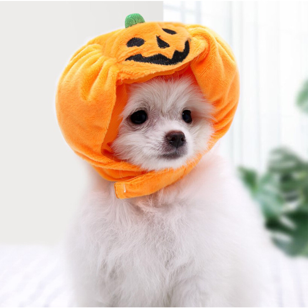 (Orange) Dog Halloween Pumpkin Costume Dog Halloween Pumpkin Hat Pet Headdress For Halloween Party Adjustable Pumpkin Cute Pumpkin Hat Dress Up