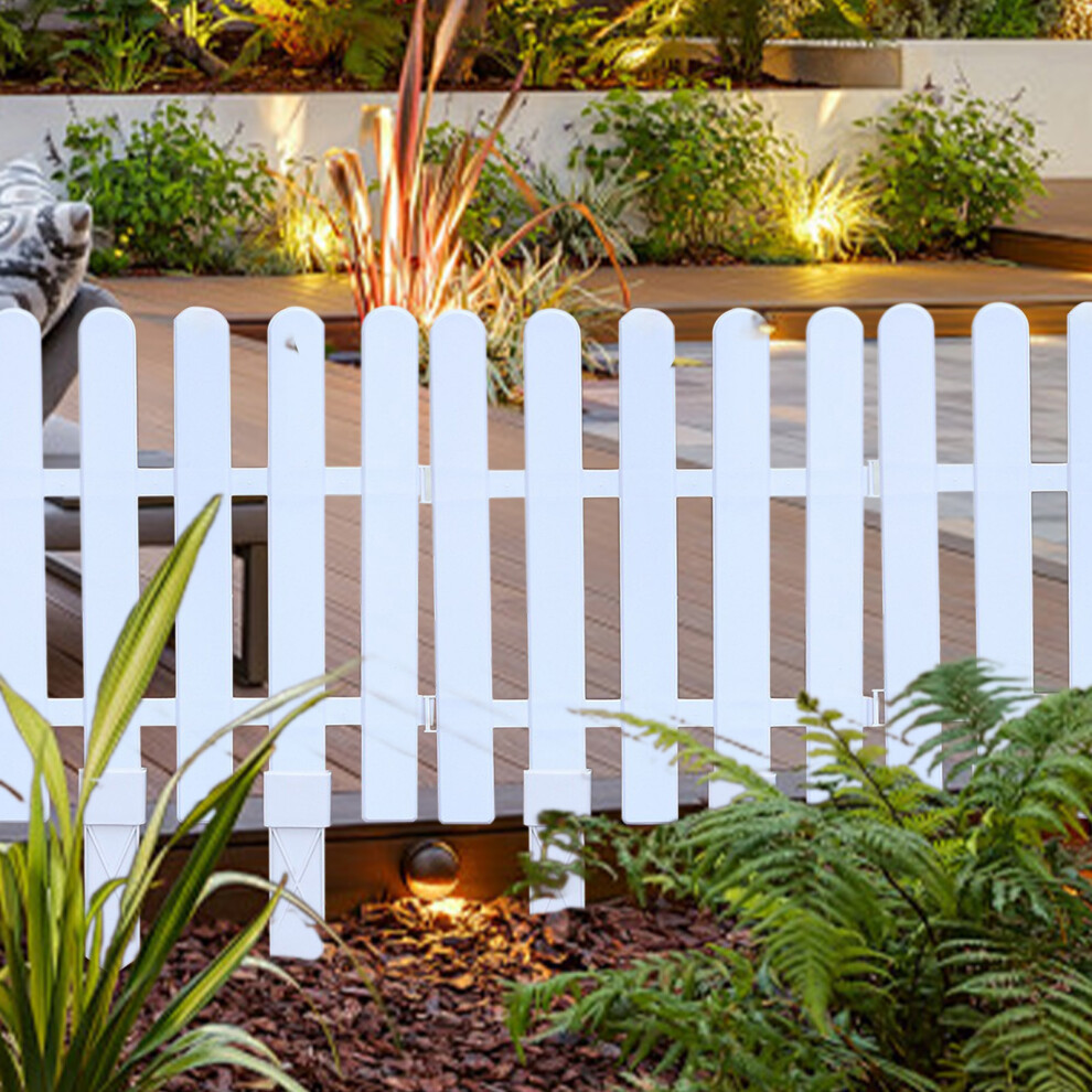 (B) Plastic Fencing Pvc Gardening White Hedge Fence Decorative Patio Garden 3363126503518