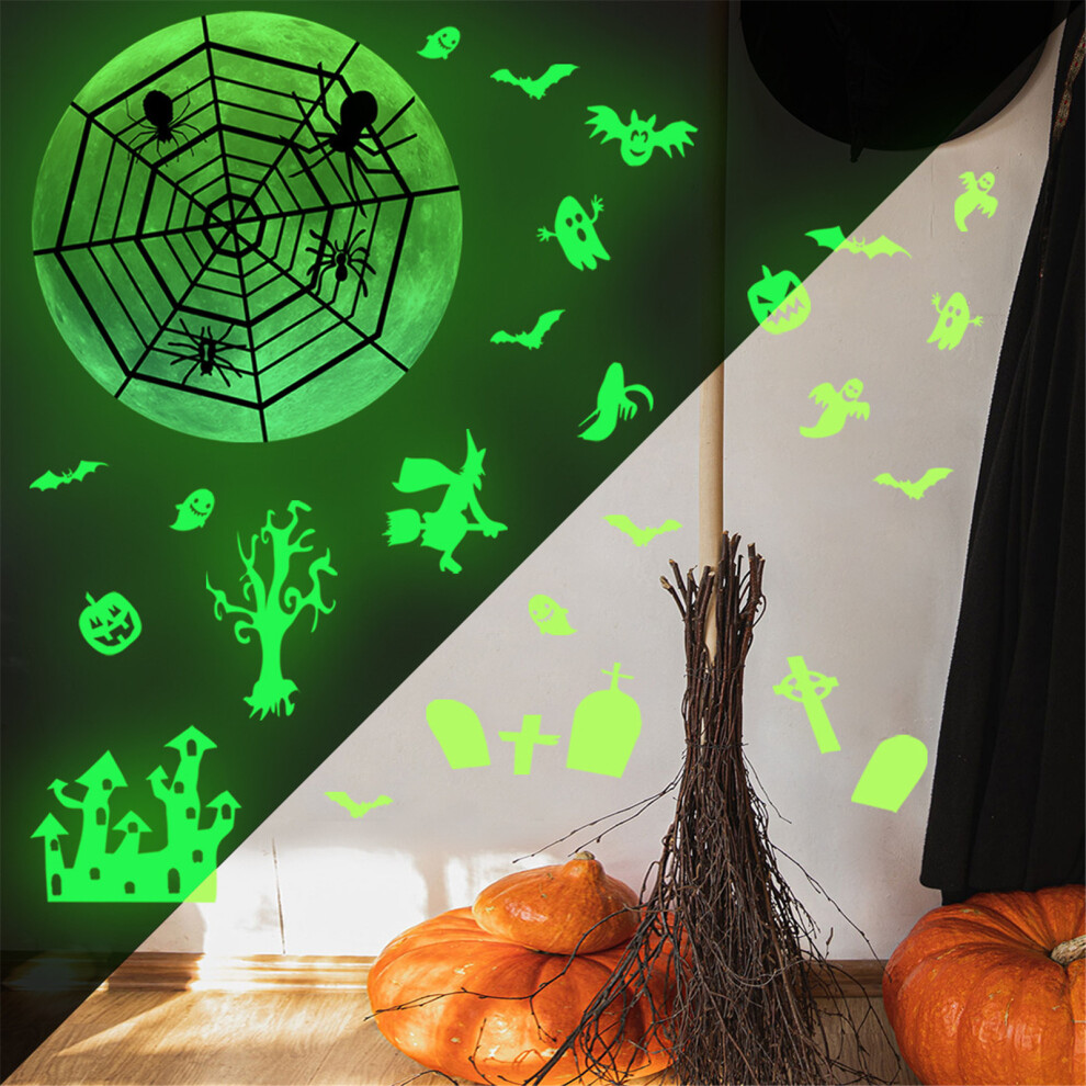 (Multicolor) Halloween Luminous Scary Spider Home Decoration Wall Sticker-image-OPC-PJHNCFF-NEW