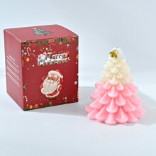 (Pink) Christmas Tree Aromatherapy Candle Gift Companion Hand Gift Home Decor Aromatherapy Candle Birthday Gift