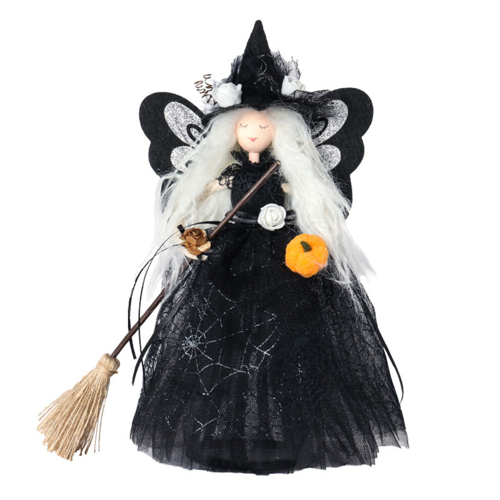 (Black) Halloween Decoration Witch Doll Tree Topper Hanging Decorations Witch Decoration Halloween Tree Topper For Halloween-image-OPC-PJHNFYZ-NEW