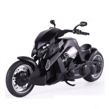 1/12 Scale Black Alloy Motorcycle Model with Sound and Light, Collectible Toy Gift for Kids