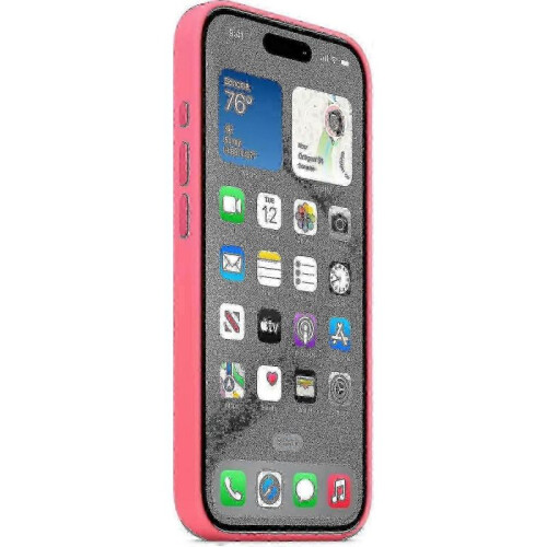 (Pink)For Apple iPhone 15 Pro Silicone Case with MagSafe 2
