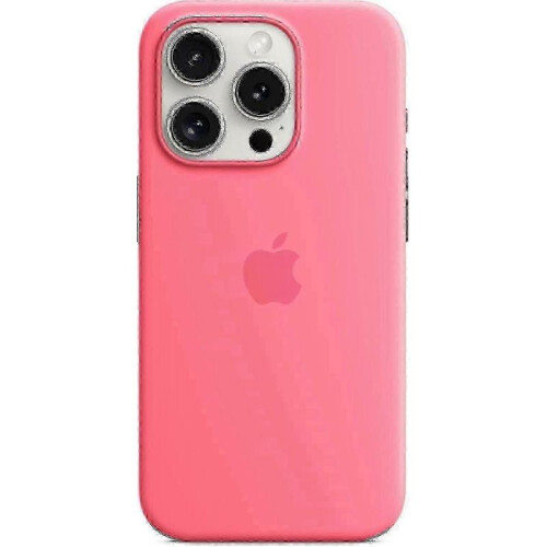(Pink)For Apple iPhone 15 Pro Silicone Case with MagSafe 1