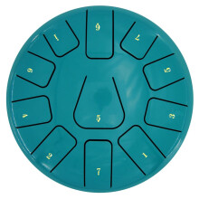 8 Stahlzungentrommel 11-Ton-Tamburin mit Trommelstöcken Fingerpicks für Meditation D Seeblau Musikinstrument