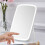 USB Rechargeable Dimmable Makeup Mirror with Lights White 45 Tilt 8