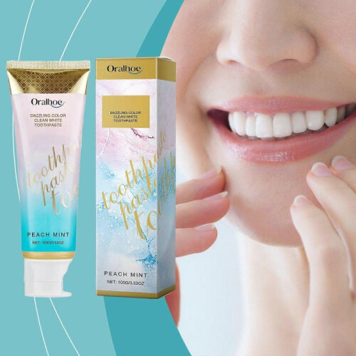 (1PCS) Dazzling Color Clean White Toothpaste for Enamel Protection, Teeth Whitening Toothpaste, Remove Stains, Fresh Breath 1